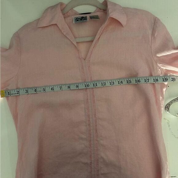 Edward Irish Linen Light Pink Top Size Medium - Picture 7 of 10